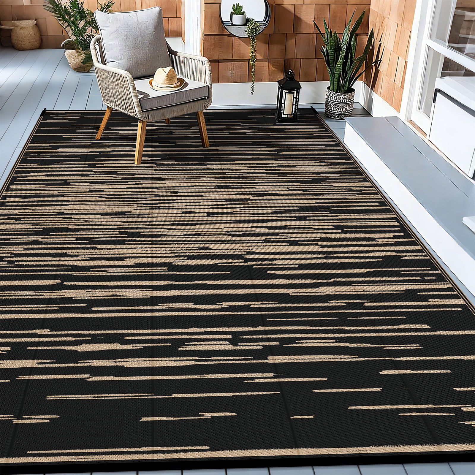 Ileading Outdoor Rugs 8'x10' for Patios Clearance Waterproof Patio Rugs Reversible Mats Plastic Straw Rug Large Outside Area Rug Door Mat for RV,Patio,Backyard,Deck,Beach,Trailer,Camping