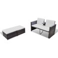 thumbnail image 3 of vidaXL Salon de Jardin 4 Pièces avec Coussins Poly Rotin Brun, 3 of 4