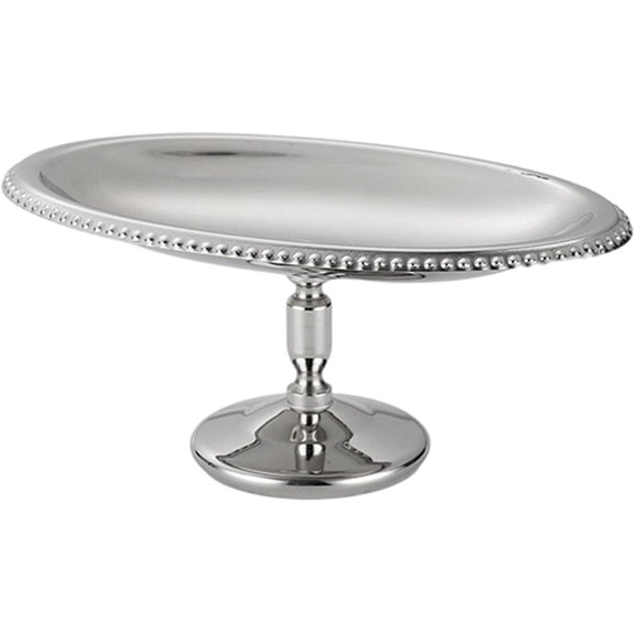 Stainless Steel Cake Tray High-footed Dessert Cup Plate Oval Ice Cream Cup Household Multi Purpose Fruit Display Plate For Party