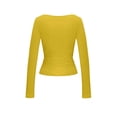 thumbnail image 7 of tarylea Womens Tops Long Sleeve Square Neck Fitted Crop Tops Casual Fall Comfy Solid Color Trendy Cite T-Shirts, 7 of 7