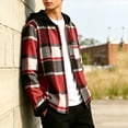 thumbnail image 3 of yillto Boys Plaid Jackets Flannel Hoodies Fall Fashion Long Sleeve Zip up Jacket Coat for Kids 5-15 Years, 3 of 7