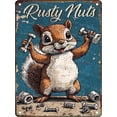 thumbnail image 1 of Vintage Signs Rusty Nuts Squirrel Metal Tin Sign Funny Wall Decor For Kitcen Garage Farmhouse Backyard Home 12×8 Inch, 1 of 5