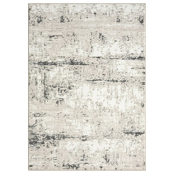 LR Home Antalya Durable Performance Area Rug Indoor in Beige/Gray, 9' x 12'
