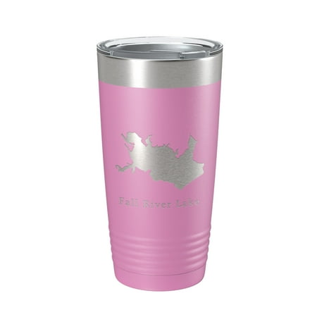 

Fall River Lake Map Tumbler Travel Mug Insulated Laser Engraved Coffee Cup Kansas 20 oz Light Purple