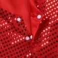 thumbnail image 4 of Miutii Girls' Boys' Glittery Sequined Vest Jacket Hip-Hop Street Dance Waistcoat Performance Red 110, 4 of 6