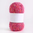 thumbnail image 1 of Namzi Hilo de mohair con puntos de colores de 100 g, hilo suave para tejer a mano y hacer ganchillo, ideal para bufandas, chales y manualidades, color rojo., 1 of 4