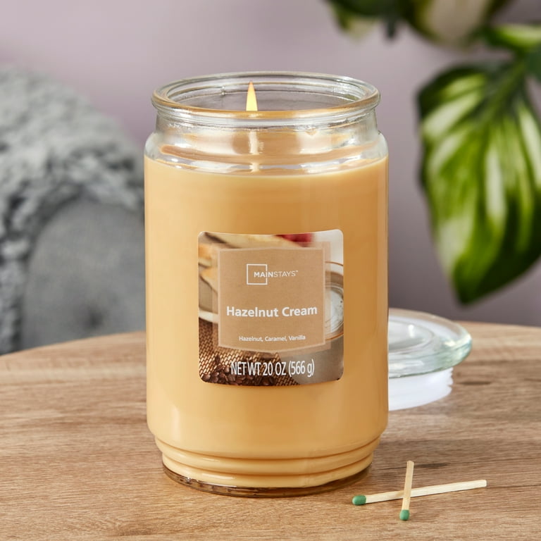 Mainstays Hazelnut Cream Scented Candle 20oz Glass Jar with Single