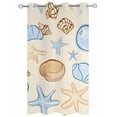 thumbnail image 2 of nqOlkjepod Outdoor Curtains for Patio Waterproof, Blue Conch Coastal Outdoor Privacy Panels Grommet, Summer Beach Shell Starfish Ocean Blackout Outside Curtains for Porch/Cabana 54"x108", 1 Panel, 2 of 8