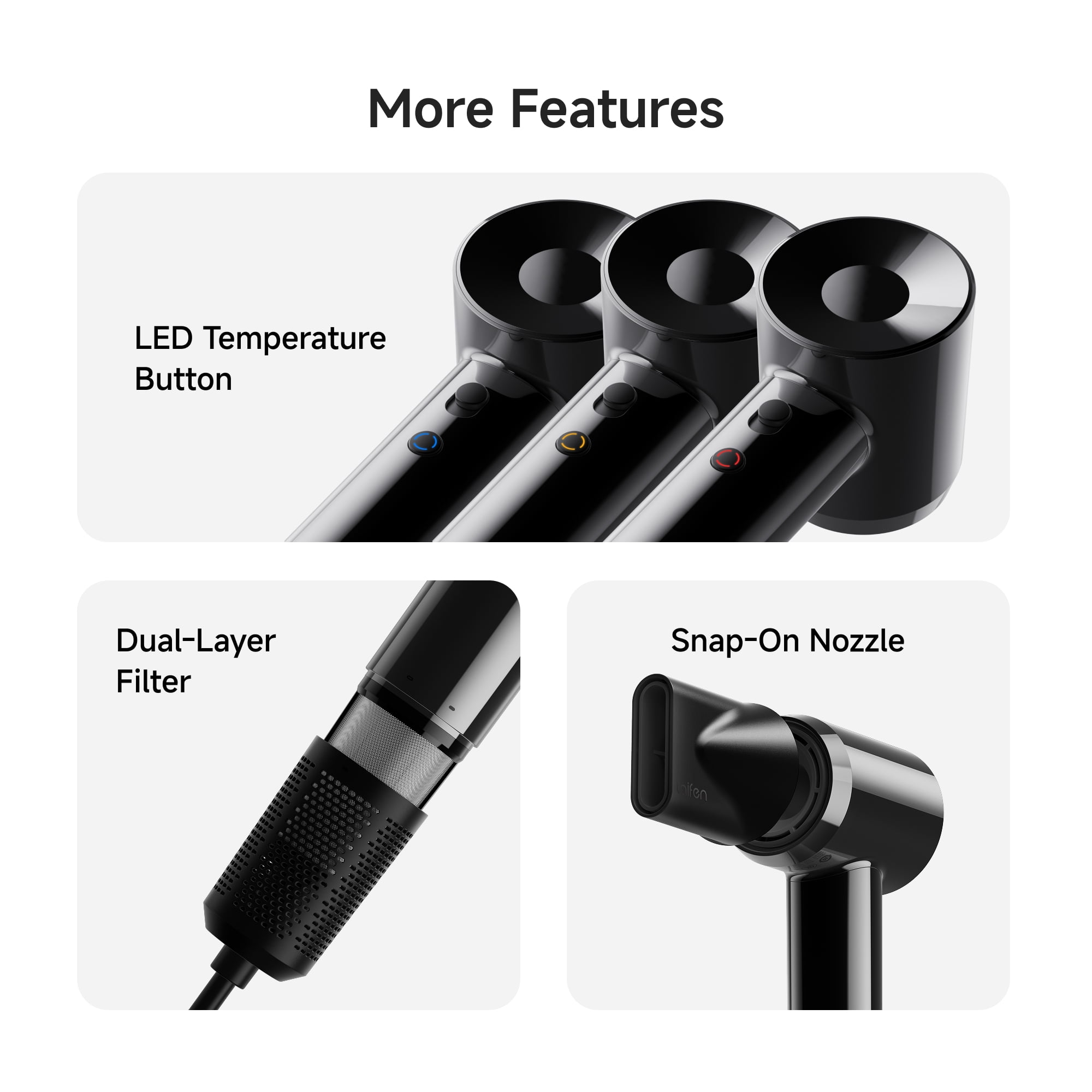 Laifen SE Air High-Speed Hair Dryer, 100,000 RPM Ionic Blow Dryer
