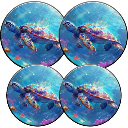 

Gas Stove Burner Cover Electric Stove Top Protector Easy to Clean Colorful Sea Turtle Swimming in a Lively Coral Reef