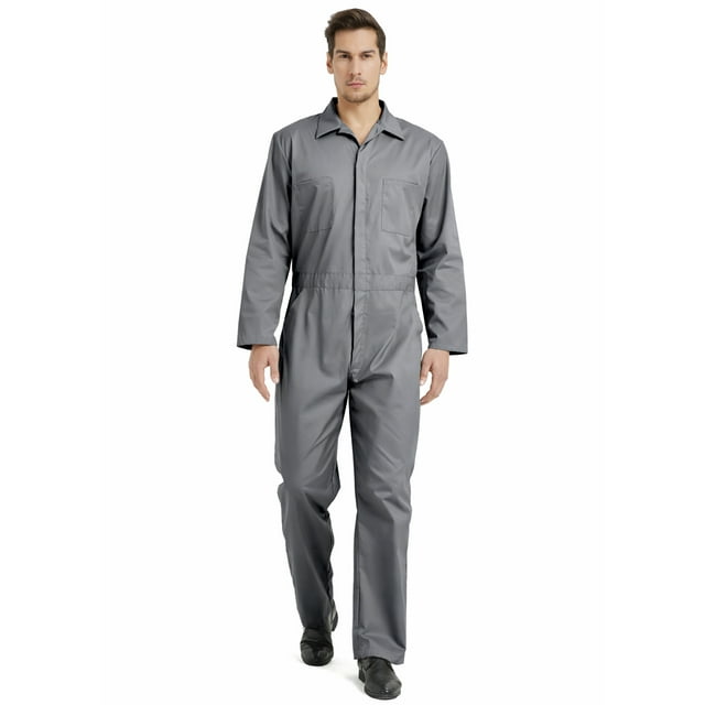 TOPTIE Men\'s Long Sleeve Coverall, Action Back Coverall Relaxed Fit, Work Wear Suit