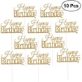 thumbnail image 1 of Lo mejor de Londres, paquete de 10 decoraciones para tartas de feliz cumpleaños, decoraciones doradas. Afortunado Sencillez, 1 of 3
