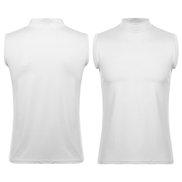 White sleeveless mock turtleneck top