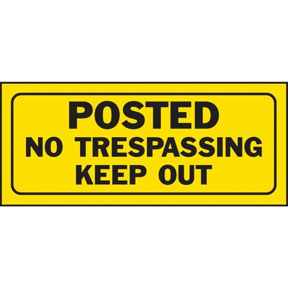 HY-KO Products 23004 Posted NO TRESPASSING Keep Out Heavy Duty Plastic Sign, 6" x 14", Black/Yellow