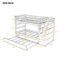 thumbnail image 7 of Twin Over Twin Bunk Bed, Wooden Bunk Bed with Twin Size Trundle and Ladder for Kids Teens Toddler, Space Saving Design Bed Frame with 3 Storage Stairs and Guardrails, No Box Spring Needed, Espresso, 7 of 7