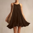 thumbnail image 2 of Kilaqueen Summer Mini Dresses for Women Spaghetti Strap Ruffle Hem Short Flowy Cotton Dress Casual Beach Vacation Dresses Fashion Crewneck Sleeveless Loose Fit Sundresses, 2 of 9