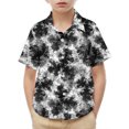 thumbnail image 2 of Atogsazn Boys Casual Shirts Toddler Kid Button Short Sleeve Shirt Fashion Clothes Top for Boy Beach Top Black 6-7 Years, 2 of 7