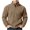 Khaki, variant on qafoshin Men's Fleece Half Zip Pullover Sweatshirts Fall Winter Casual Long Sleeve Solid Color Warm Tops