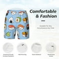 thumbnail image 4 of Kdxio Kawaii Sushi (2) Print Men'S Swim Trunks With Compression Liner 7 Inch Inseam Quick Dry Swim Shorts, 4 of 7