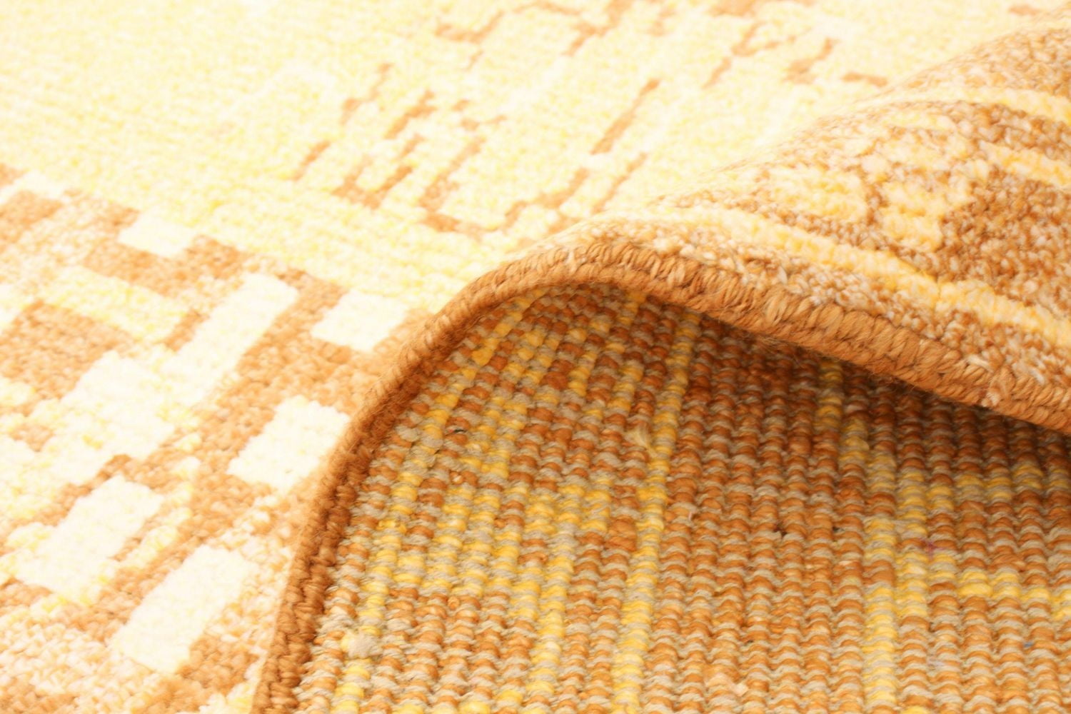 ECARPETGALLERY 7'0" x 9'9"  Transitional Jules Oushak Hand-knotted Area Rug for Living Room, Dining Room and Bedroom in Yellow