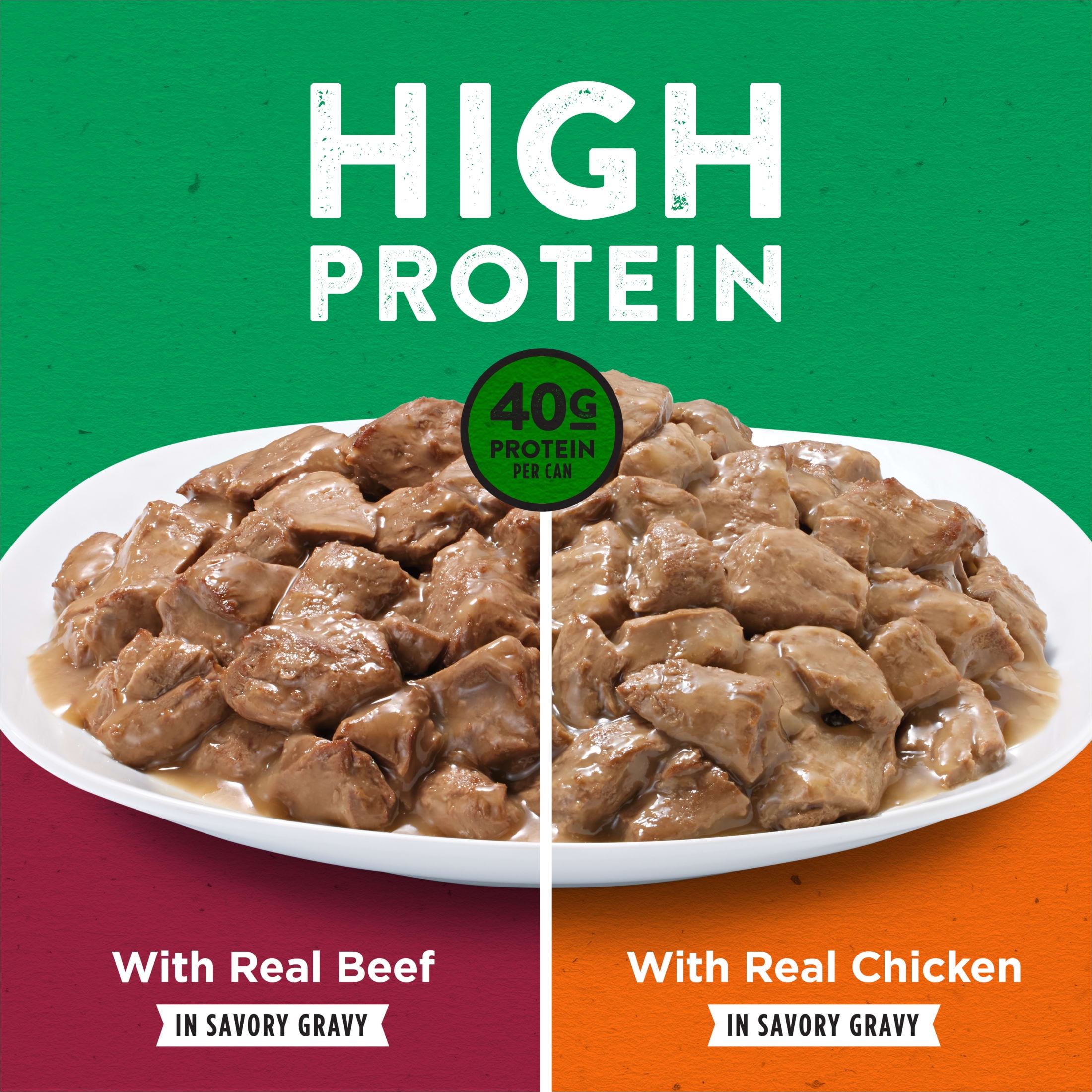 Purina Dog Chow High Protein Dog Food Wet Recipe With Real Chicken or Real Beef In Savory Gravy Variety Pack, 13 oz.