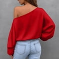 thumbnail image 4 of Neewe Womens Casual Off Shoulder Tops Long Sleeve Fashion Flowy Pullover Casual Fashionable Daily Outfits, 4 of 5