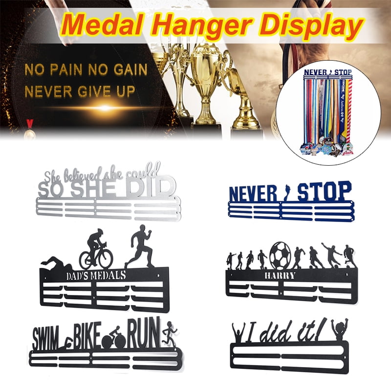 Medal Hanger Holder Display Rack MILES OF MEMORIES Steel BLACK STORE 36 MEDALS 