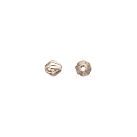 Brass Bicone - 100pcs Bicone Corrugated Bead Rhodium-Finished Brass 3.5mm