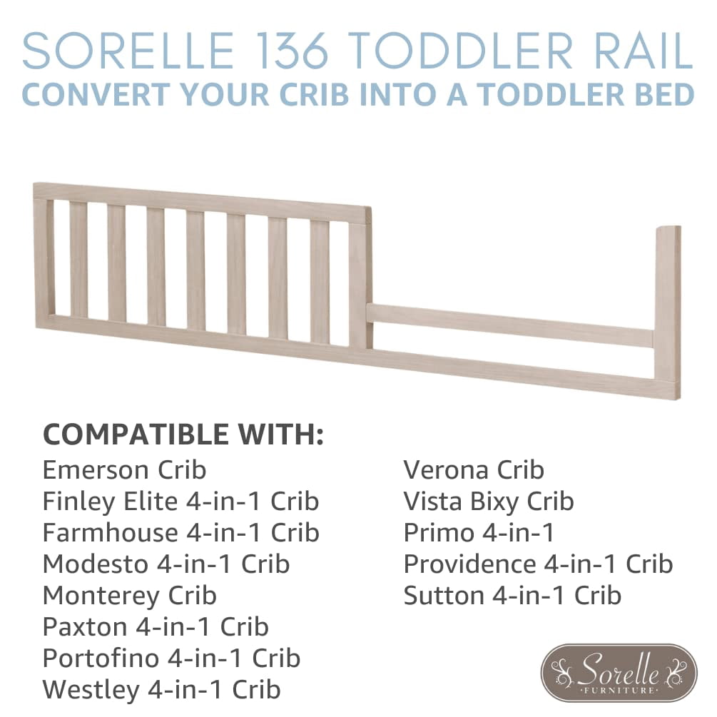 Sorelle Furniture Toddler Rail Safety Bed Rail, 51" x 20", Chocolate