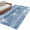 thumbnail image 2 of Rectangle Area Rugs 4 x 6 Ft, Blue Coastal Non-Slip Residential Carpet, Summer Ocean Waves Ombre Sea Starfish Indoor Crawling Mats Runner Rugs for Living Room/Dining Room/Bedroom, 2 of 9