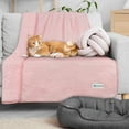 thumbnail image 6 of PetAmi Waterproof Dog Blanket For Large Giant Dogs, Pee Proof Pet Blanket Sherpa Fleece Crate Cover, Reversible Cat Throw Bed Kennel Protector, Soft Plush Washable Pad (Queen 90x90, Pink), 6 of 7