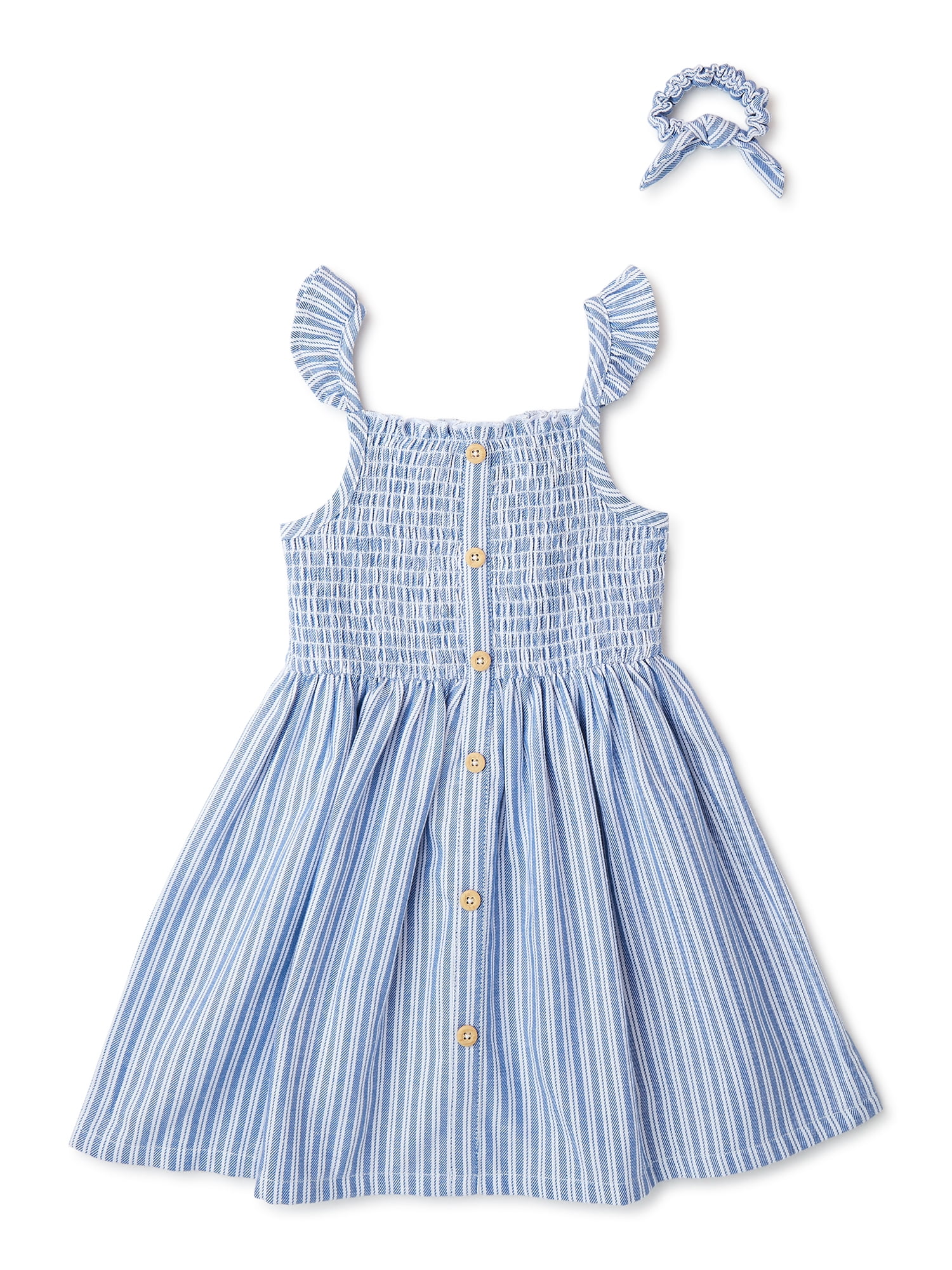 6-12M,18-24M 4T Blue & Gray NEW Go Gently Baby Girls Striped Dress Sizes 3-6M 