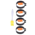 thumbnail image 1 of Domqga Kitchen Tools,4Pcs Egg Molds Easy Demoulding Good Heat Insulation Safe Circle Egg Cooker With Brush,Egg Circles For Cooking, 1 of 8