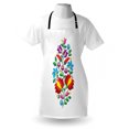 thumbnail image 4 of Ukraine Apron, Traditional Folk Kalocsa Pattern Tulip Flowers Eastern European Motif Retro Print, Unisex Kitchen Bib with Adjustable Neck for Cooking Gardening, Adult Size, Red White, by Ambesonne, 4 of 4