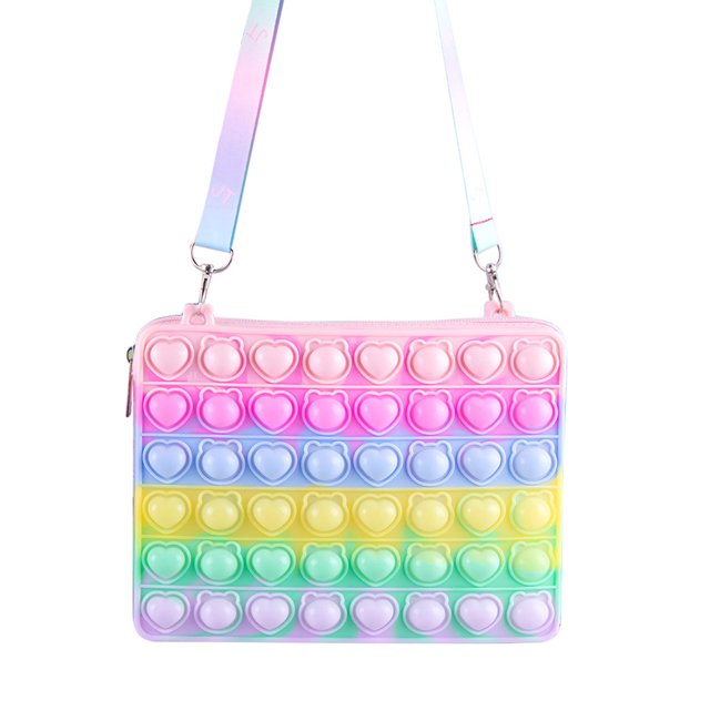 Push Bubble Students Kid Tote Bag Juego de rompecabezas Squeeze Anti Ansiedad Alivio del estrés Tmvgtek juguetes de los niños