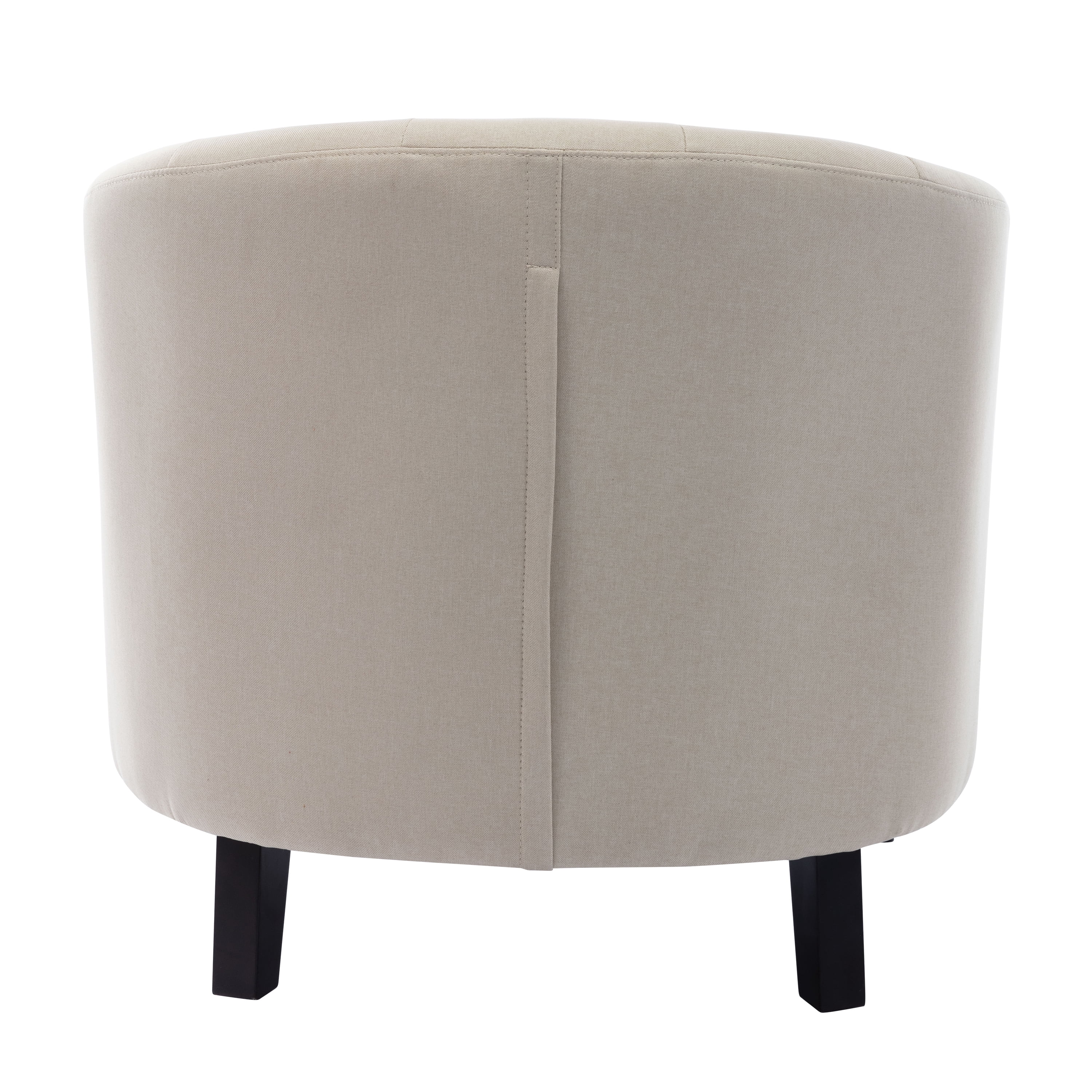 DEALTOPS PU Leather Tufted Barrel Chair for Living Room Bedroom-Beige