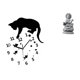 thumbnail image 1 of Reloj de pared con diseño de gato, estatua de Guan Yin, artesanía decorativa, obra de arte, reloj colgante silencioso que no hace , adecuado par, 1 of 8