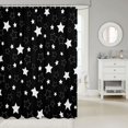 thumbnail image 2 of Manfei Lovely Stars Shower Curtain 72Wx72L,Cute Cartoon Themed Bathroom Curtain,Black White, 2 of 5