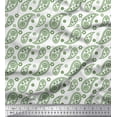 thumbnail image 1 of Soimoi Green Heavy Satin Fabric Paisleys Paisley Decor Fabric Printed Yard 54 Inch Wide, 1 of 3