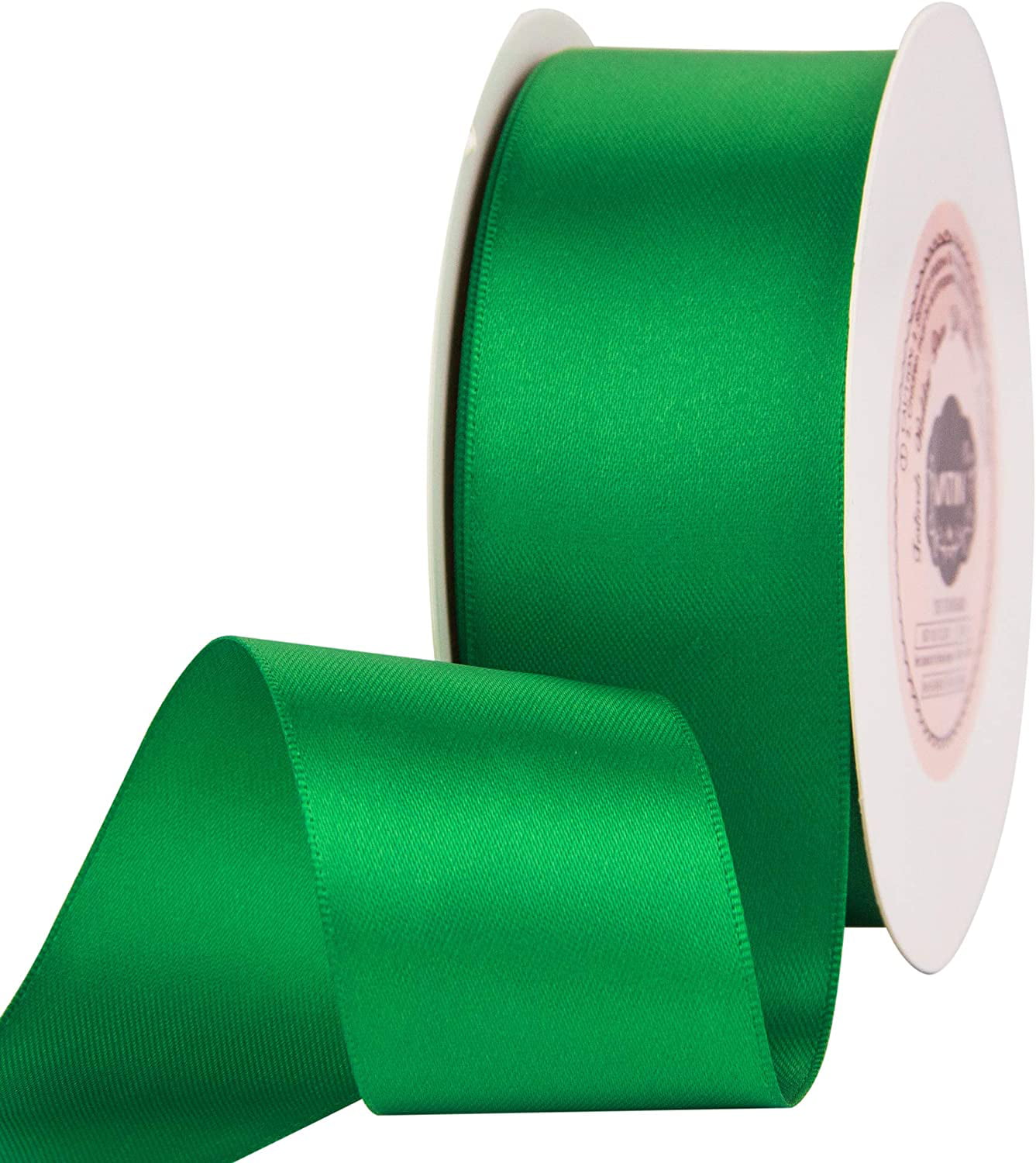 VATIN 1-1/2 Wide Double Faced Polyester Apple Green Satin Ribbon Continuous Ribbon- 25 Yard Perfect for Wedding Bow Making & Other Projects Gift Wrapping
