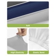 thumbnail image 4 of Navy Blue Grey Striped Bar Stool Covers Set of 2, Farmhouse Modern Stretch Washable Bar Chair Covers with Backs, Removable Pub Counter Height Chair Cover for Kitchen Dining Room Cafe, 4 of 7