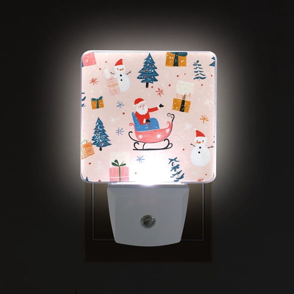 Yayeee LED Plug in Night Light for The Home with Auto Dusk to Dawn Light Sensors, 2 Pack, Blue Christmas Santa