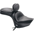 thumbnail image 2 of Mustang Wide Touring One-Piece Seat with Driver Backrest, Studded Black Vinyl with Conchos, Street Bike (79416), 2 of 3