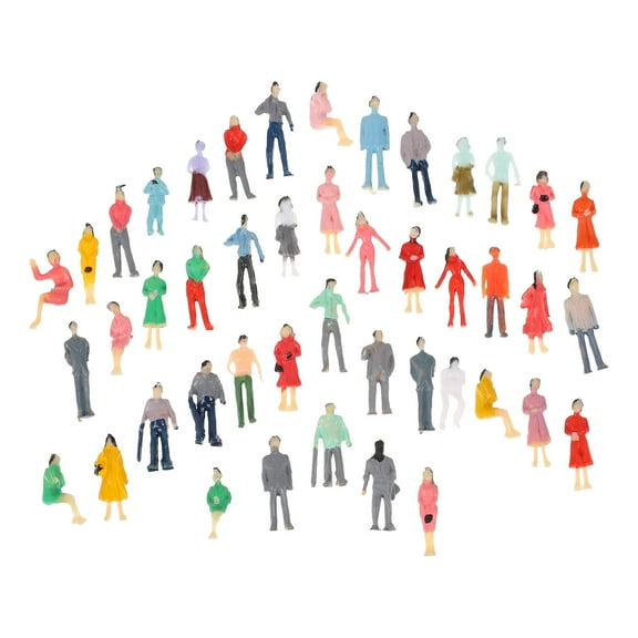 Minkissy 50pcs Miniature Figurine Craft Set Assorted Colors for Kids Learning, Play, Projects and Decorations