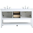 thumbnail image 6 of Elegant Decor Metropolis 60" Double Sink Marble Top Bathroom Vanity in White, 6 of 15