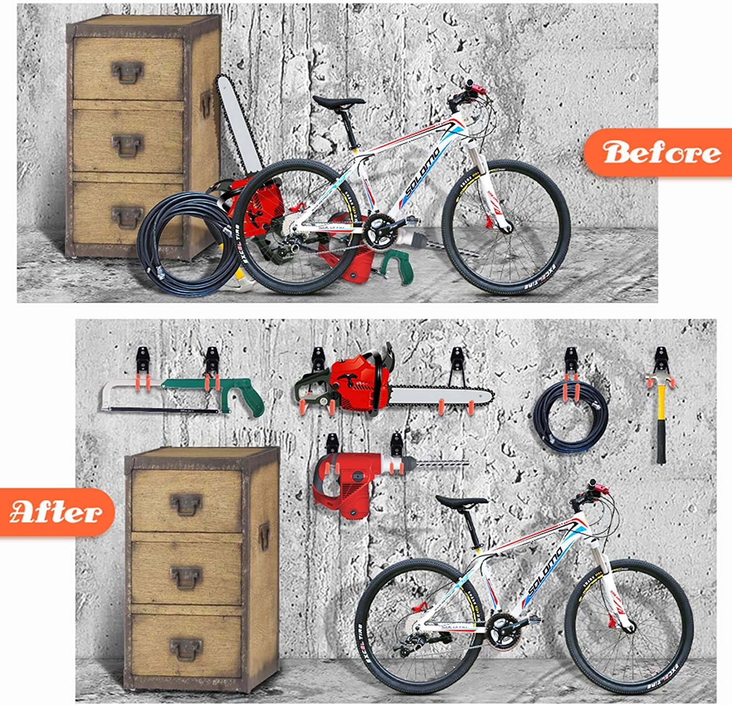 LANNEY Garage Hooks, 12 Pack Heavy Duty Garage Storage Hooks Hangers Wall Mount Utility Hooks for Bikes, Tools, Ladders