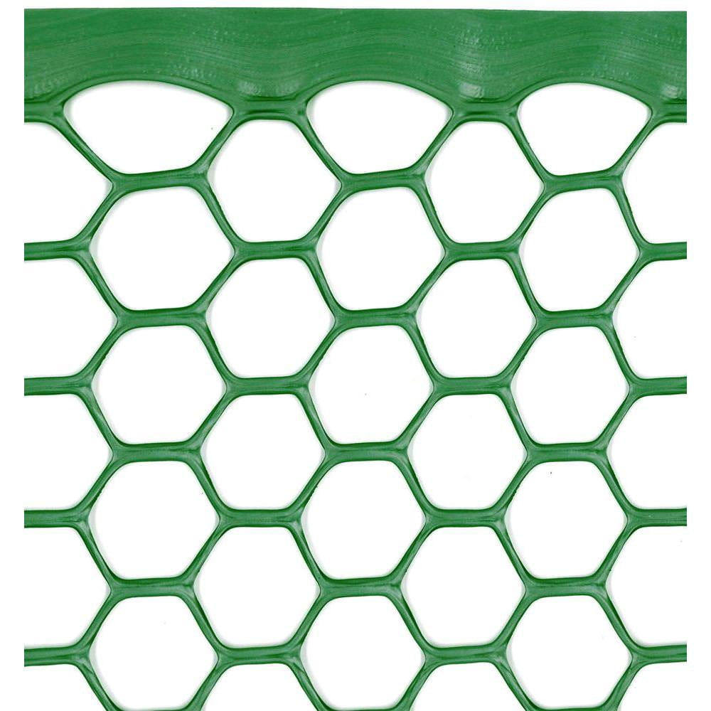Boen - Plastic Hex Chicken Wire Mesh Temporary Fence Roll (4' x 50' - Green) - Plastic Fence Poultry Netting for Temporary or Semi Permanent Enclosures, Deer Netting Fence, Construction Fencing