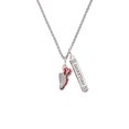 thumbnail image 2 of Delight Jewelry Silvertone Red Running Shoe Silvertone Guardian Angel Bar Charm Necklace, 23", 2 of 4