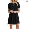 thumbnail image 1 of Vestido Mujer Verano Camiseta Larga Vestido De Manga Corta De Color Sólido, Negro, XL Monstrate AP001906-14, 1 of 4