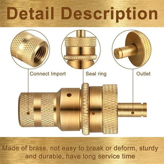 Phyun 4 PCS Brass Tire Deflators Kit Adjustable Automatic 6-30psi Air Valve Core